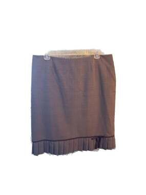 Briggs New York Brown Plaid Pleated Hem Skirt Size 14P